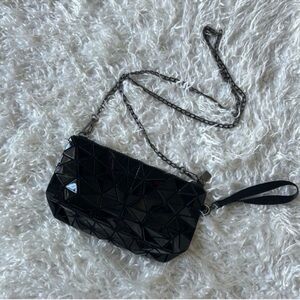 Emilio Pepe Italy Geometric Black Crossbody Bag/Clutch/Wristlet